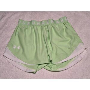 Under Armour green/white running shorts with pockets XXS